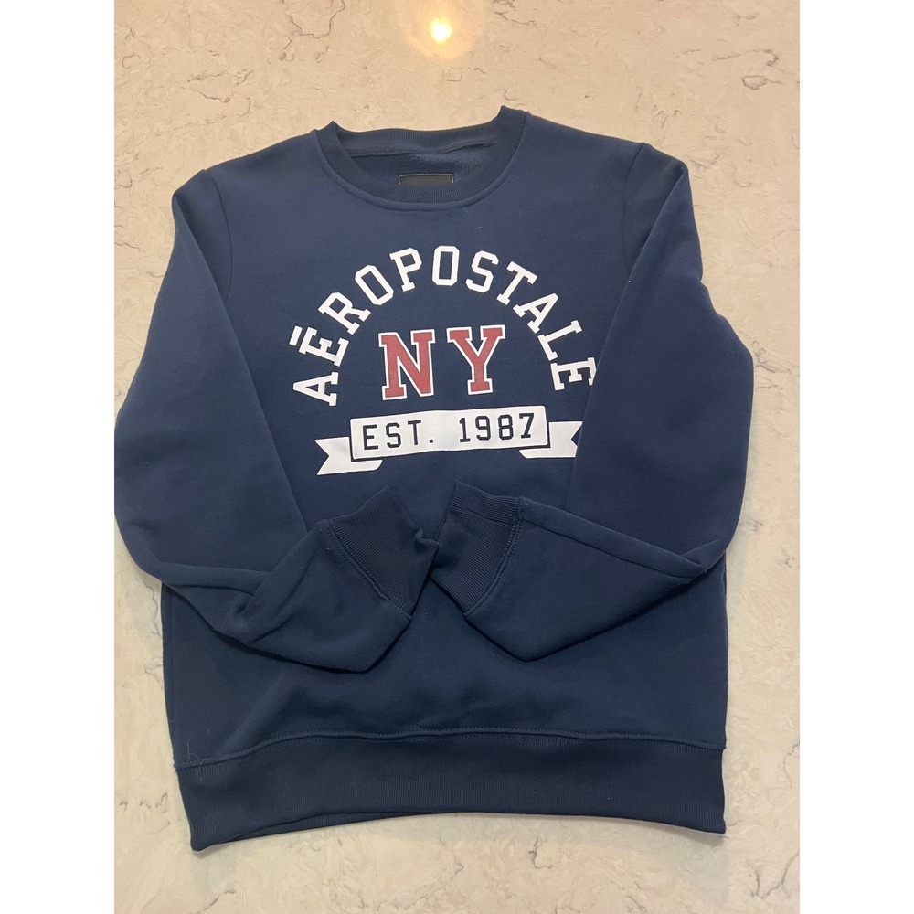 Aeropostale Navy Blue NY Est 1987 Crewneck Sweatshirt Women Medium